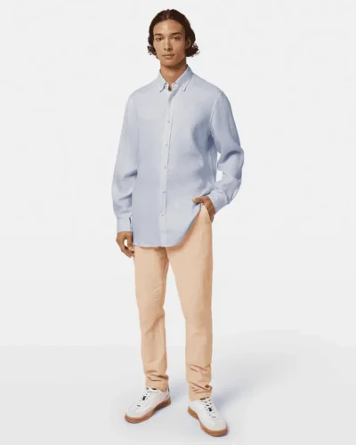 Alternative view of Scotch & Soda 179188 Linen shirt long sleeve button-down, Shirt blue