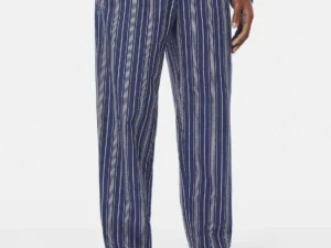 Scotch & Soda Pleated relaxed straight striped linen-blend jogger
