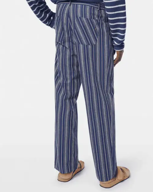 Alternative view of Scotch & Soda 179988 Pleated relaxed straight striped linen-blend jogger