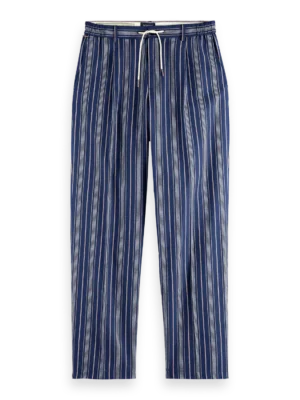 Scotch & Soda 179988 Pleated relaxed straight striped linen-blend jogger image2
