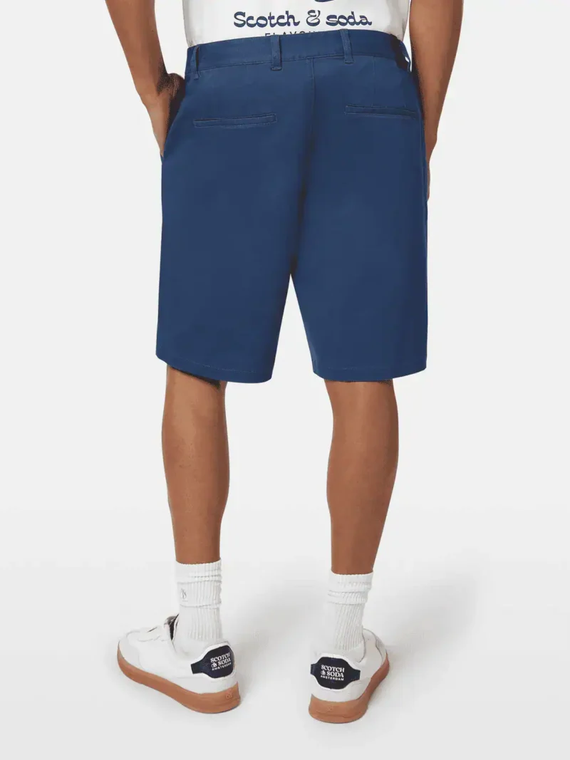 Scotch & Soda Stuart washed cotton-blend twill chino short Atlantic blue - Image 3