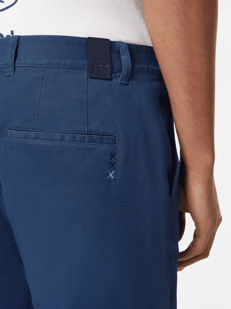 Scotch & Soda Stuart washed cotton-blend twill chino short Atlantic blue - Image 4