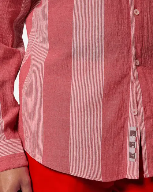 Alternative view of Scotch & Soda 180021 Crinkled-stripe regular fit shirt