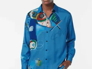 Scotch & Soda Tencel placement printed long sleeve relaxed-fit shirt