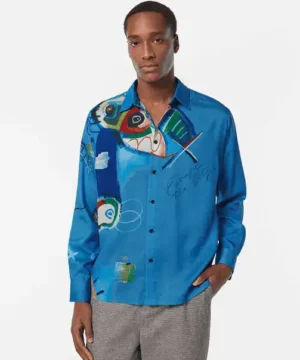 Scotch & Soda 180024 Tencel placement printed long sleeve relaxed-fit shirt