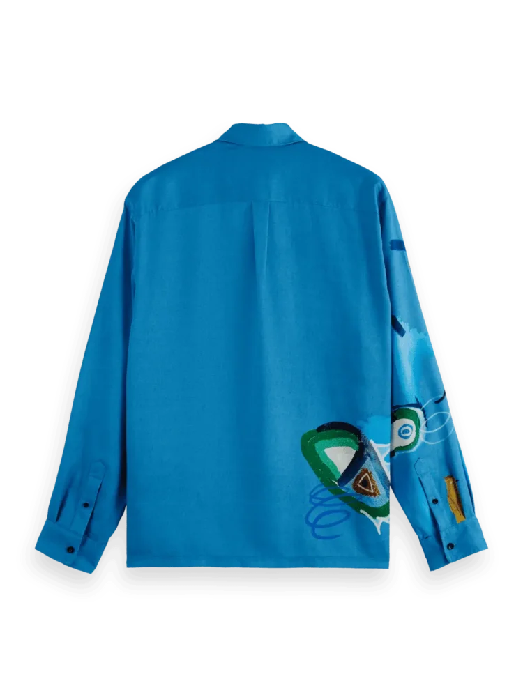 Scotch & Soda Tencel placement printed long sleeve relaxed-fit shirt - Image 3