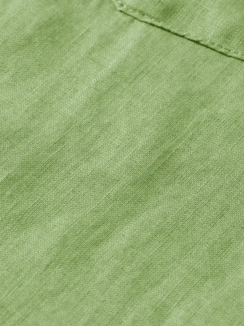 Scotch & Soda Short 180028 sleeve regular fit 100% linen shirt Pistachio. - Image 4