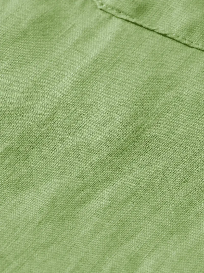 Scotch & Soda Short 180028 sleeve regular fit linen shirt, Pistachio - Image 4
