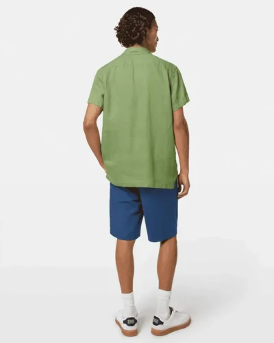 Alternative view of Scotch & Soda Short 180028 sleeve regular fit linen shirt, Pistachio