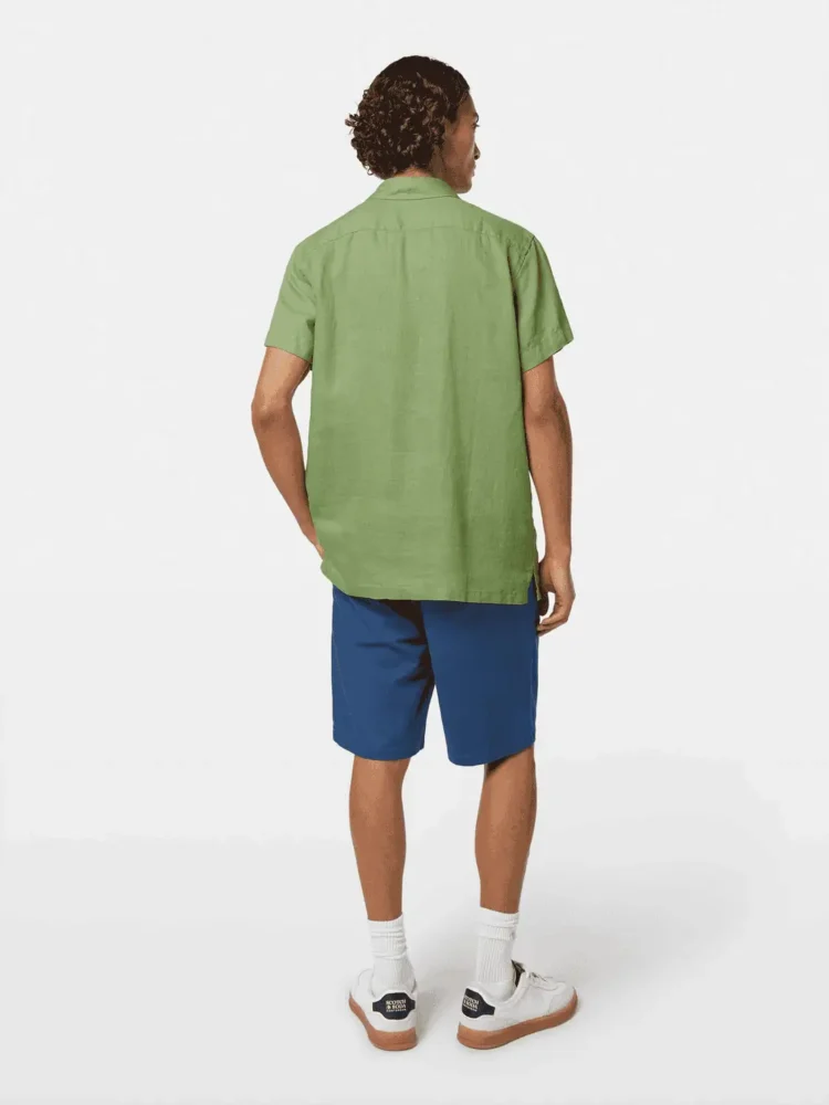 Scotch & Soda Short sleeve regular fit linen shirt, Pistachio - Image 2