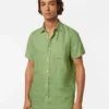 Scotch & Soda Short sleeve regular fit linen shirt, Pistachio