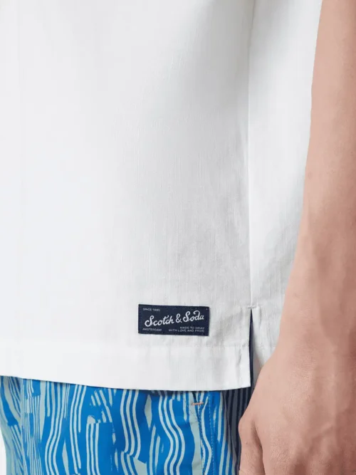 Scotch & Soda 180030 Short sleeved relaxed-fit linen blend shirt - Image 4