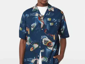 Scotch & Soda AOP short-sleeved relaxed-fit tencel shirt