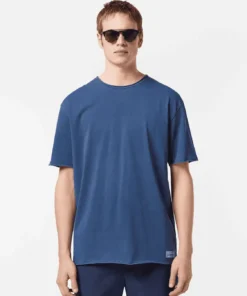 Scotch & Soda 180042 Relaxed-fit raw edge T-shirt, Atlantic blue