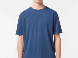Scotch & Soda Relaxed-fit raw edge T-shirt, Atlantic blue