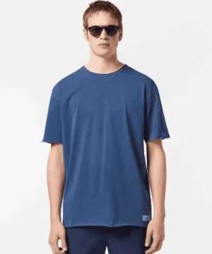 Scotch & Soda 180042 Relaxed-fit raw edge T-shirt, Atlantic blue