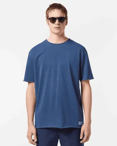 Scotch & Soda 180042 Relaxed-fit raw edge T-shirt, Atlantic blue