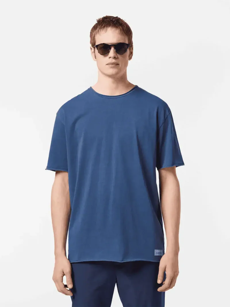 Scotch & Soda Relaxed-fit raw edge T-shirt, Atlantic blue