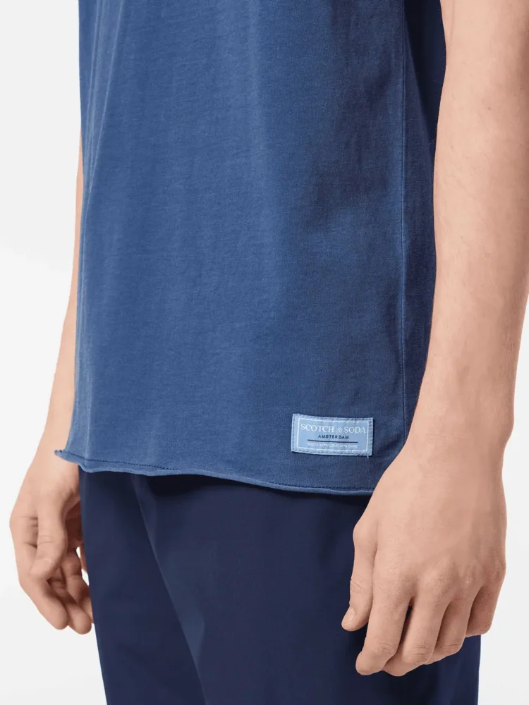 Scotch & Soda Relaxed-fit raw edge T-shirt, Atlantic blue - Image 3
