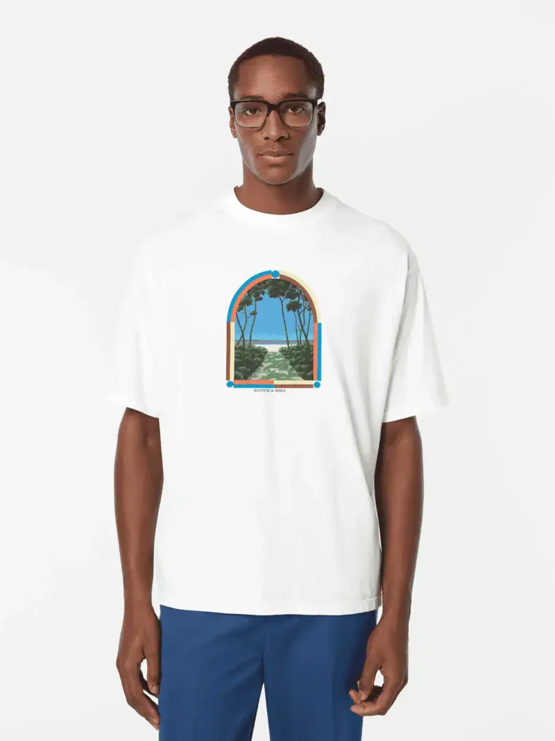 Scotch & Soda Loose fit front chest artwork T-shirt