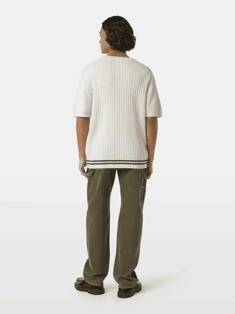Scotch & Soda 180087 Structured knitted T-shirt Swan - Image 3