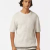 Scotch & Soda Structured knitted T-shirt Swan