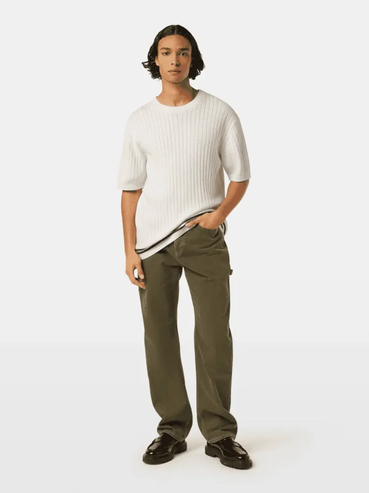 Scotch & Soda Structured knitted T-shirt Swan - Image 2