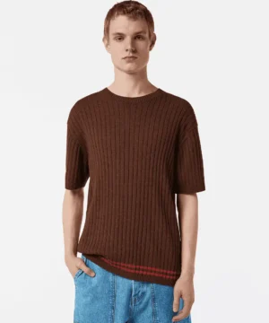 Scotch & Soda 180087 Structured knitted T-shirt Cold brew