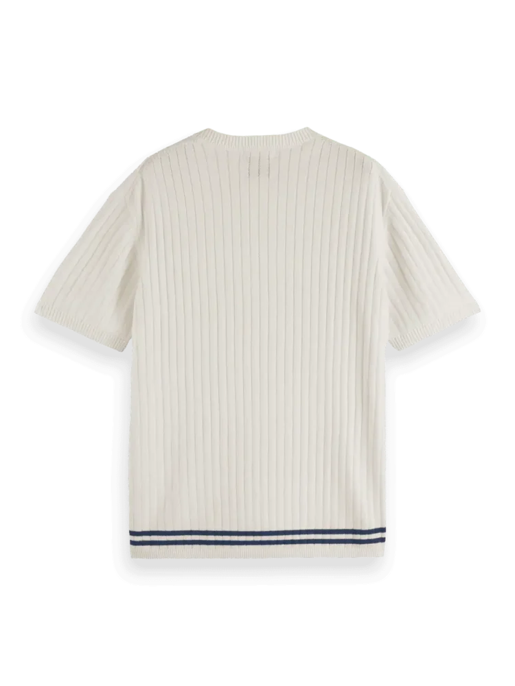 Scotch & Soda Structured knitted T-shirt Swan - Image 4