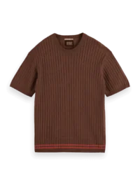 Alternative view of Scotch & Soda 180087 Structured knitted T-shirt Cold brew