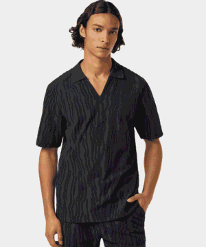 Scotch & Soda 180100 Jacquard cotton terry relaxed polo