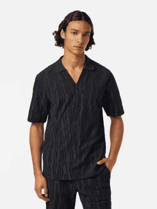 Scotch & Soda 180100 Jacquard cotton terry relaxed polo