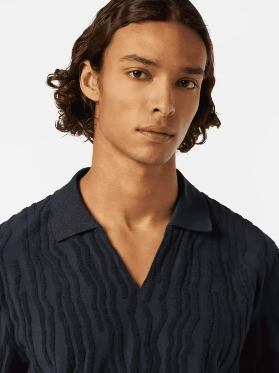 Scotch & Soda Jacquard cotton terry relaxed polo - Image 3