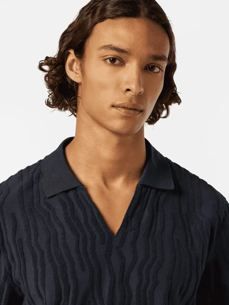 Scotch & Soda Jacquard cotton terry relaxed polo - Image 3