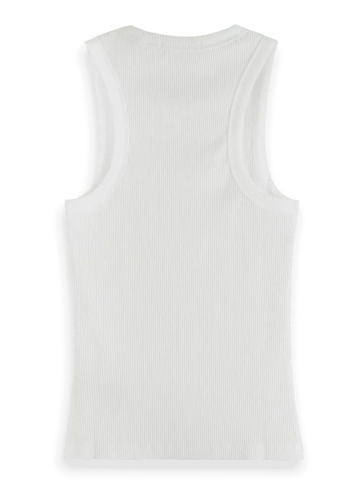 Scotch & Soda 179204 Rib racer tank, white - Image 3