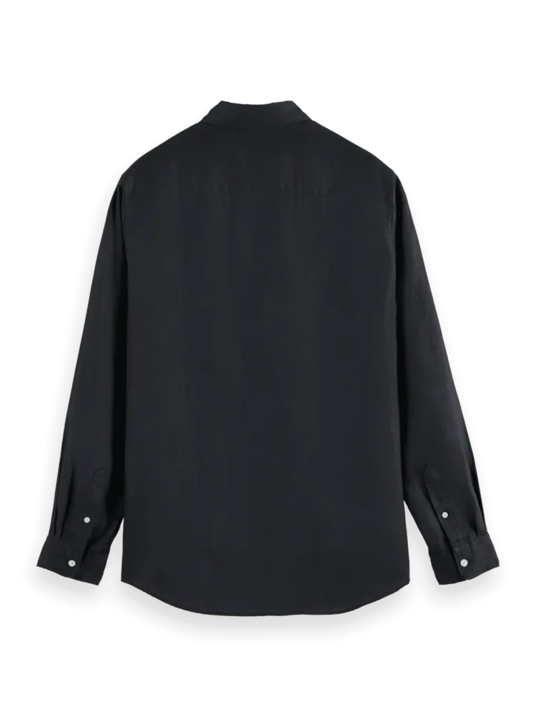 Scotch & Soda 179188,Linen shirt long sleeve button-down, Black - Image 5
