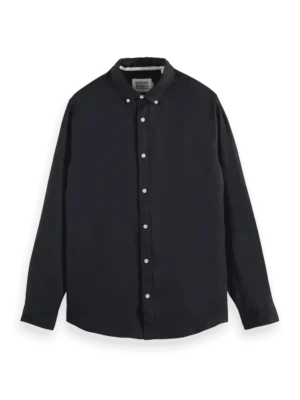 Alternative view of Scotch & Soda 179188,Linen shirt long sleeve button-down, Black
