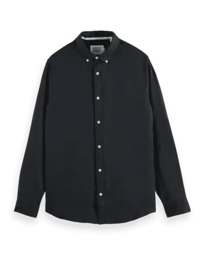 Alternative view of Scotch & Soda 179188,Linen shirt long sleeve button-down, Black