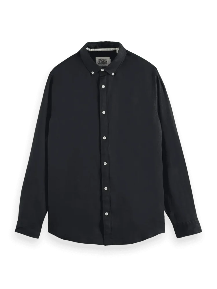 Scotch & Soda 179188,Linen shirt long sleeve button-down, Black - Image 2