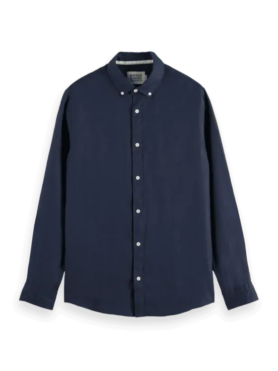 Scotch & Soda Linen shirt long sleeve button-down Night - Image 6