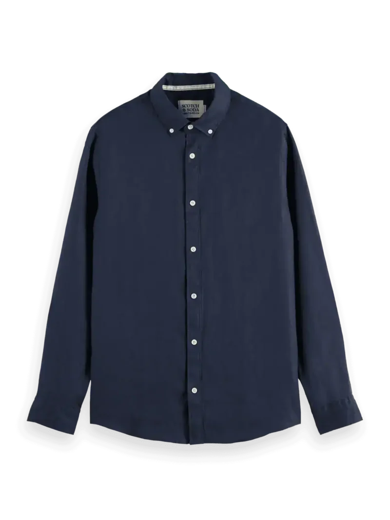 Scotch & Soda 179188 Linen shirt long sleeve button-down Night - Image 6
