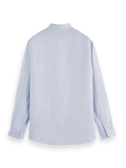 Scotch & Soda 179188 100% Linen shirt long sleeve button-down, Shirt blue - Image 3