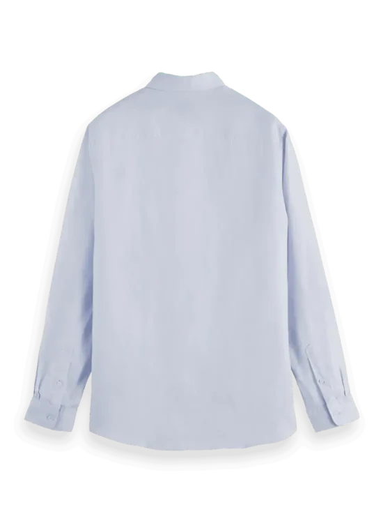 Scotch & Soda Linen shirt long sleeve button-down, Shirt blue - Image 3
