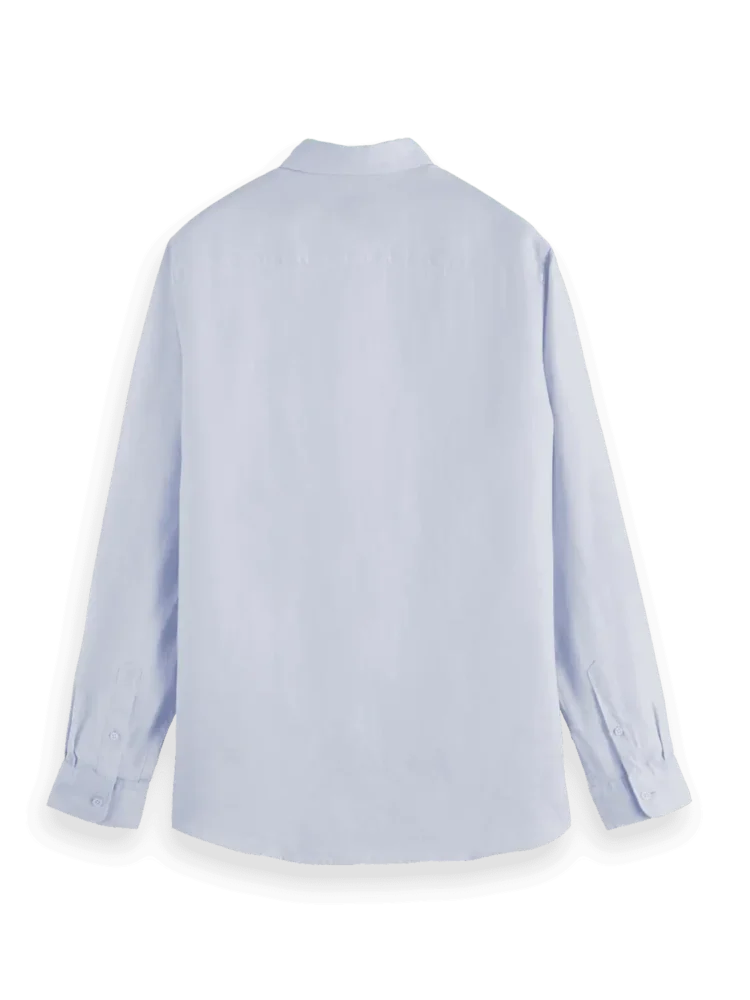 Scotch & Soda Linen shirt long sleeve button-down, Shirt blue - Image 3