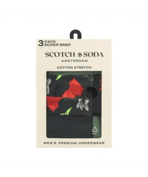 Alternative view of Scotch & Soda 3 pack Men's Solid Cotton Stretch Boxer shorts Medium Green