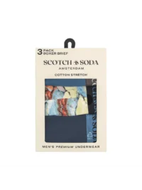 Alternative view of Scotch & Soda 3 pack Men's Solid Cotton Stretch Boxer shorts Blue