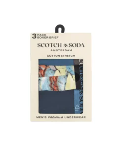 Alternative view of Scotch & Soda 3 pack Men's Solid Cotton Stretch Boxer shorts Blue