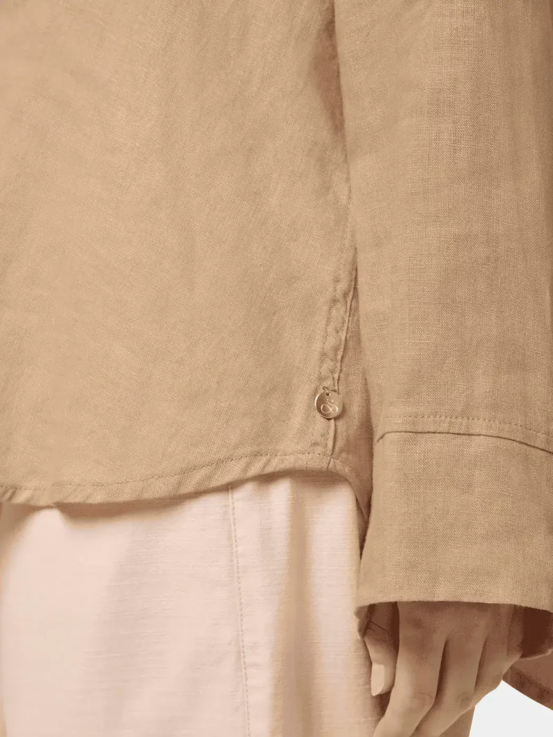Scotch &Soda U9A00626T, Wide sleeve linen shirt Soft camel - Image 3