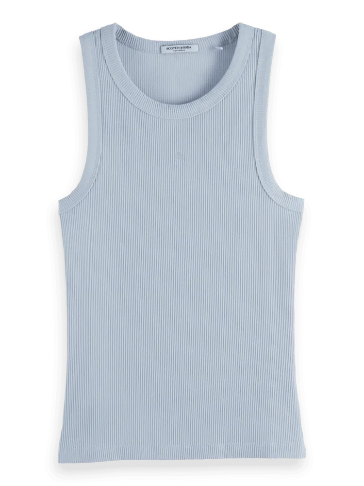 Scotch & Soda  Rib tank, Shirting blue - Image 4