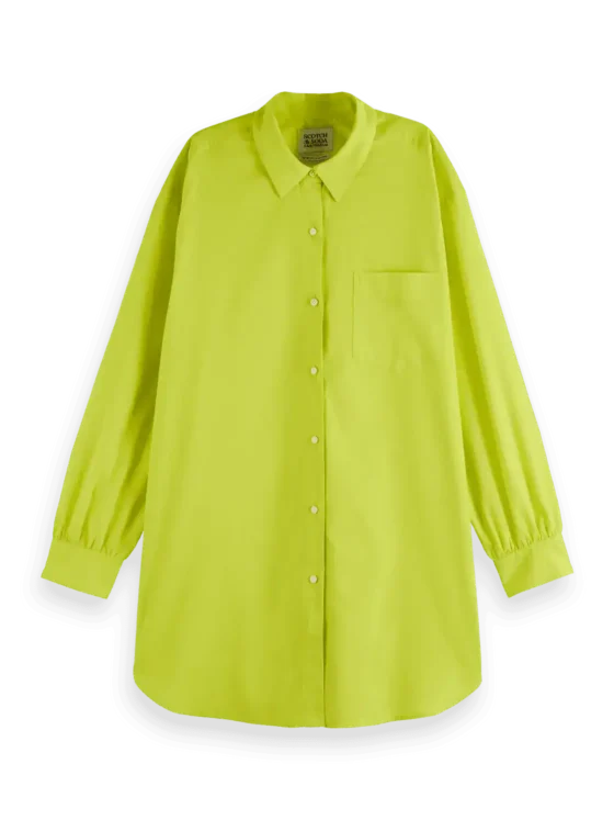 Scotch & Soda Oversized light weight cotton shirt Citrus yellow - Image 2